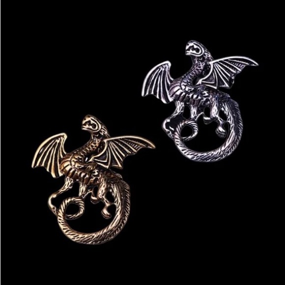 Crystal Rhinestone Dragon Suit Lapel Pin Badge for Men Accessories Jewelry - Picture 2 of 9